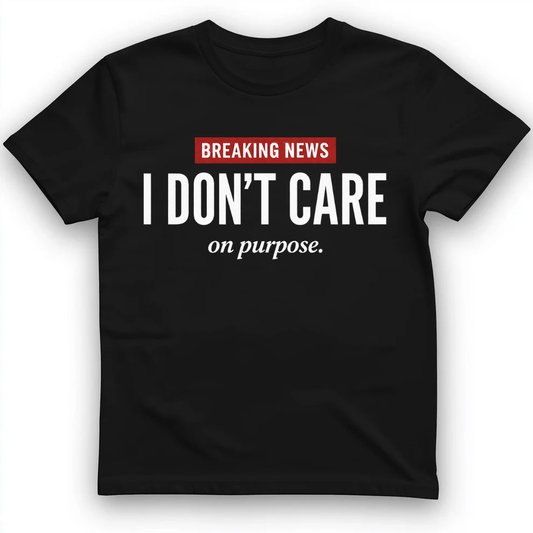 Breaking News I Don't Care on purpose T-Shirt